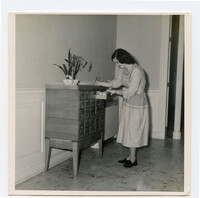 Woman Using Card Catalog