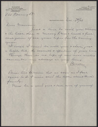 Letter from Warren Hubert Moise to Edwin Warren Moise, December 19, 1933