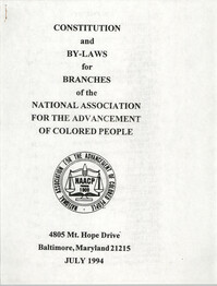 Constitution and By-Laws for Branches of the NAACP, July 1994