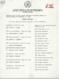 Official Ballots of the Charleston Branch of the NAACP, December 15, 1988