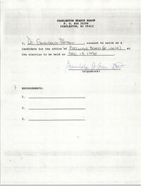 Charleston Branch NAACP Election Consent Forms, Gwendolin Brown