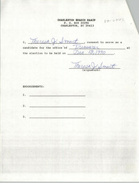 Charleston Branch NAACP Election Consent Forms, Theresa J. Smart