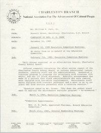 Charleston Branch of the NAACP Memorandum, December 16, 1985