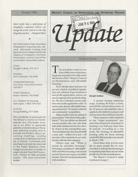 Mayor's Council on Homelessness and Affordable Housing Update Newsletter, Summer 1994
