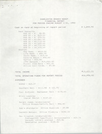 Charleston Branch of the NAACP Financial Report, August 1990