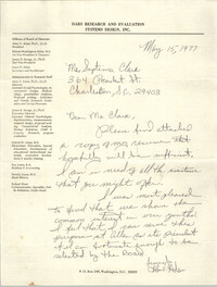Letter from Alvis V. Adair to Septima P. Clark, May 15, 1977
