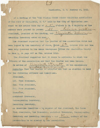 Minutes to the Coming Street Y.W.C.A. Meeting, January 23, 1911