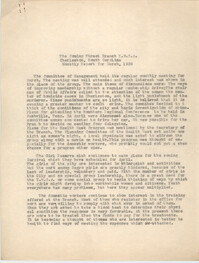Monthly Report for the Coming Street Y.W.C.A., March 1939