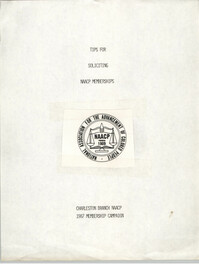 Tips for Soliciting NAACP Members, Pamphlet, Charleston Branch of the NAACP, 1987