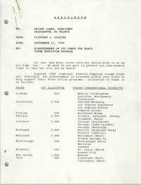 Memorandum, Clifford J. Collins, NAACP, September 21, 1990