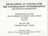 Developing an Agenda for the Information Superhighway, Anthony L. Pharr, May 20, 1994