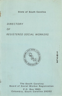 State of South Carolina Directory of Registered Social Workers, 1972