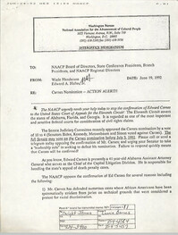 NAACP Washington Bureau Memorandum, June 19, 1992