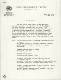 United States Department of Justice Notice, March 26, 1976
