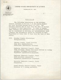 United States Department of Justice Notice, March 11, 1977