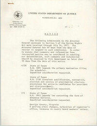 United States Department of Justice Notice, July 14, 1977