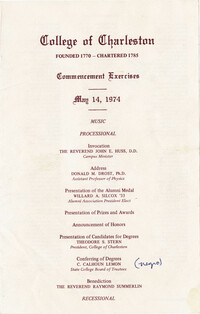 1974 Commencement Program