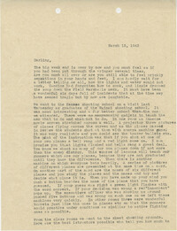 Letter from Sidney Jennings Legendre, March 15, 1943