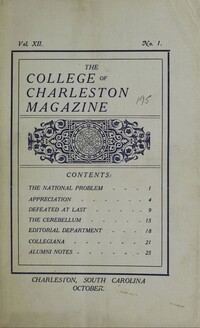 College of Charleston Magazine, 1908-1909