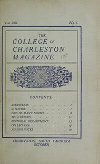 College of Charleston Magazine, 1909-1910