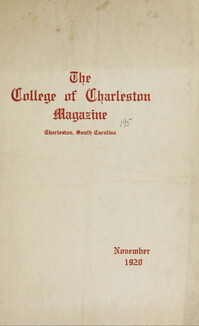 College of Charleston Magazine, 1920-1921
