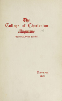 College of Charleston Magazine, 1923-1924