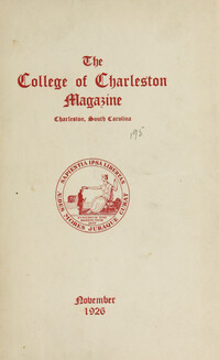 College of Charleston Magazine, 1926-1927