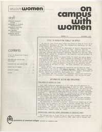 On Campus With Women, Association of American Colleges, November 1975