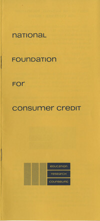 Pamphlet, National Foundation for Consumer Credit