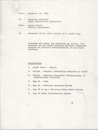 Information on Mullins and Dillon, South Carolina, December 30, 1976