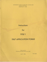 Instructions for Title 1, 1967 Application Forms