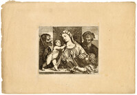 Engraving of the Virgin Mary and Child Jesus