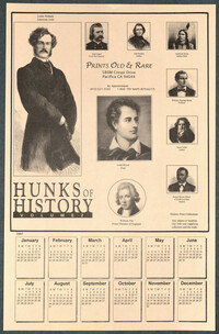 Hunks of History Calendar Advertisement from Prints Old and Rare