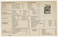 Index Card Survey of 114 Broad Street (R.C. Bishop House)