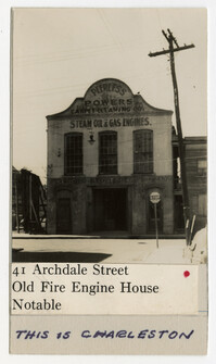 Survey photo of Old Fire Engine House (41 Archdale Street)