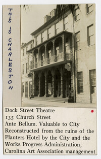 Survey photo of the Dock Street Theatre (135 Church Street)