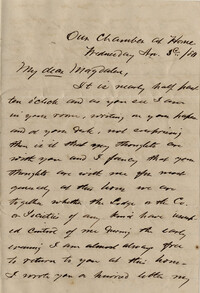 117. Alex Marshall to Magdelen Elizabeth Wilkinson Marshall (nee Keith) -- Nov. 3, 1881
