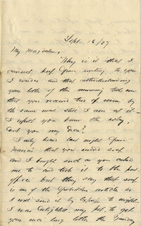 112. Alex Marshall to Magdalen Elizabeth Wilkinson Marshall (nee Keith) -- Sept. 16, 1879