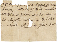 102. Handwritten note -- 1741?