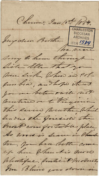 338. Anna Lynch to Bp Patrick Lynch -- January 10, 1864