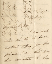 139. Mary Marshall to Magdelen Elizabeth Wilkinson Keith -- Jan. 1, 1879