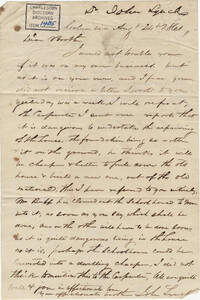 168. John Lynch to Bp Patrick Lynch -- August 24, 1861