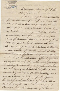 170. John Lynch to Bp Patrick Lynch -- August 27, 1861