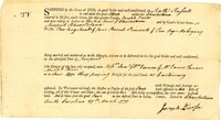 Bill of Lading, March 9, 1771