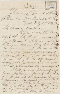 325. Madame Baptiste to Bp Patrick Lynch -- November 30, 1863