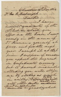 222a. James B. Heyward to Dr. James H. Boatwright -- November 14, 1864