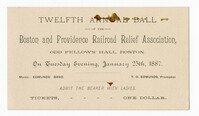 Boston and Providence Railroad Relief Association Annual Ball Ticket