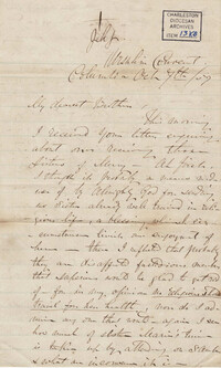079. Madame Baptiste to Bp Patrick Lynch -- October 7, 1859