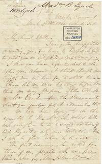 203. Madame Baptiste to Bp Patrick Lynch -- March 2, 1862