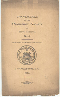 Transactions of the Huguenot Society of South Carolina, no. 8